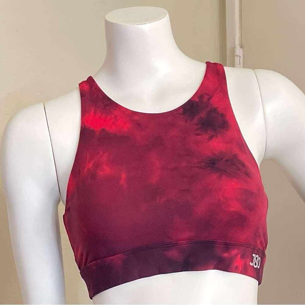J80 Women's Hybrid Cross Back Removable Pads Sports Bra Red Size “S”
